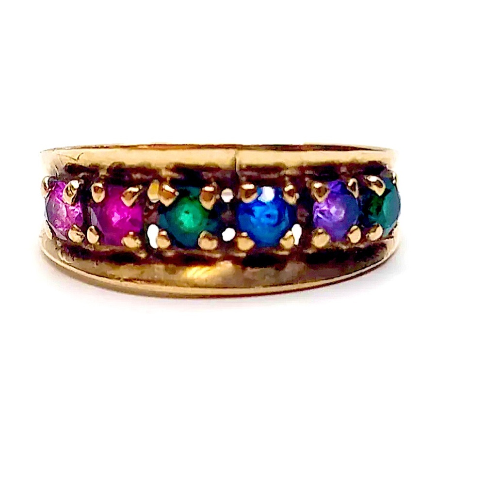 10K Yellow Gold Ring w/ Multiple Stones